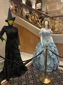 Costumes from wicked on display in the lobby