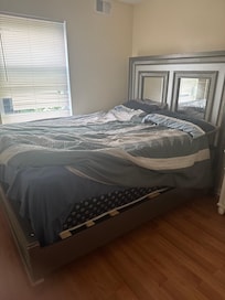 Bed was half made and smelled horrible