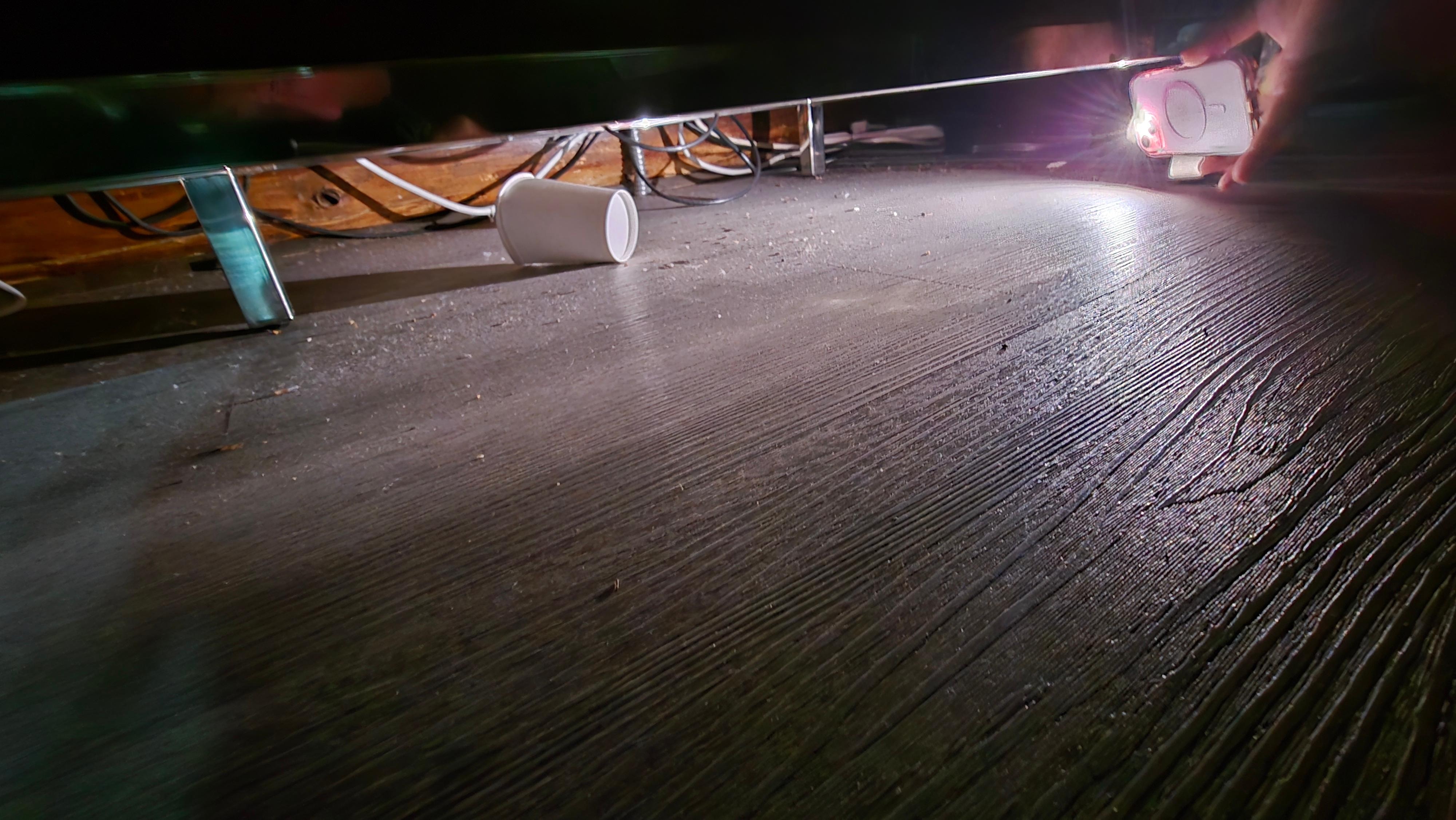 Under the desk at check in