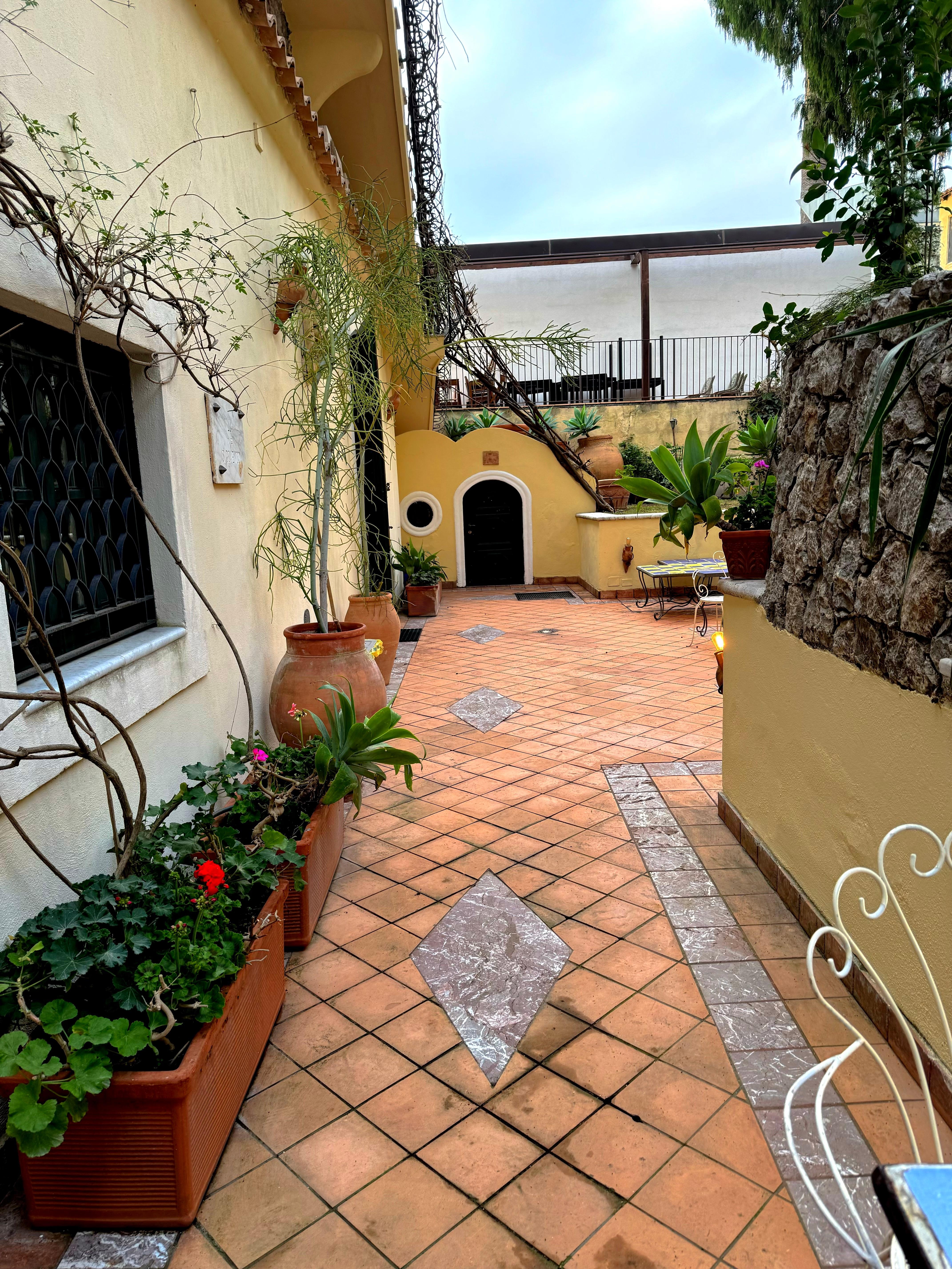 Terrace of home before the rains began. 