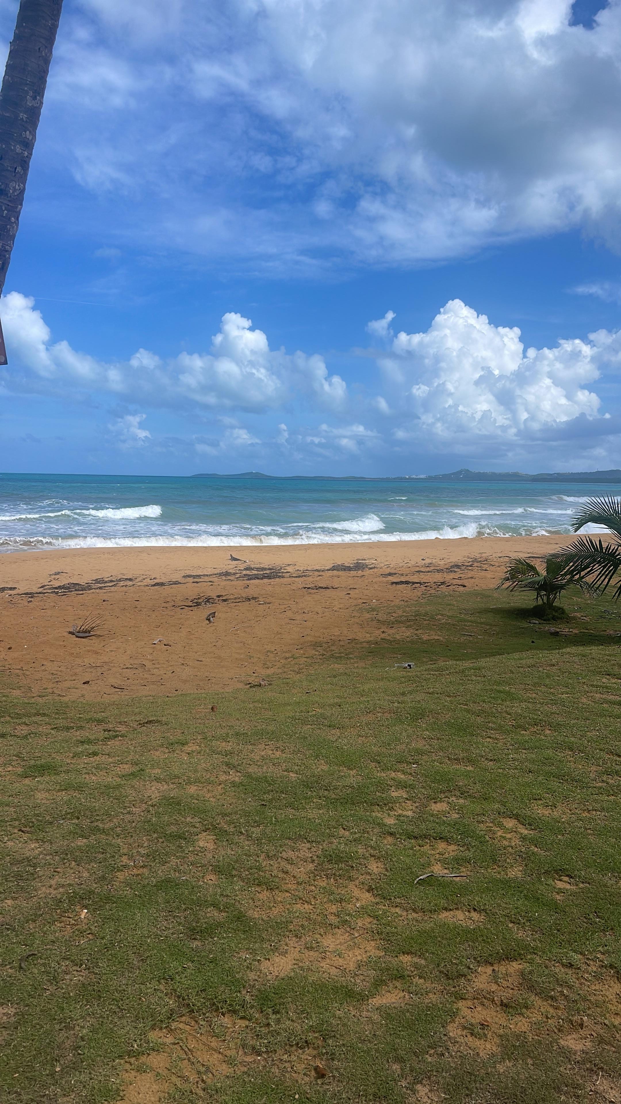 La vista frente al hotel…