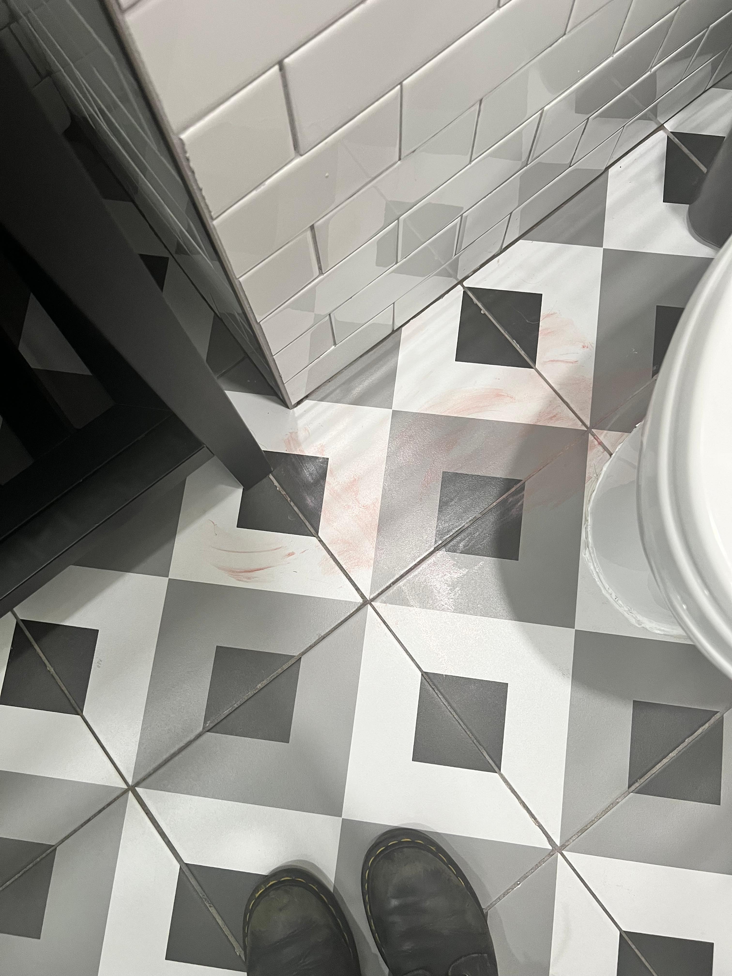 Red smears all over the floor... dare I ask?