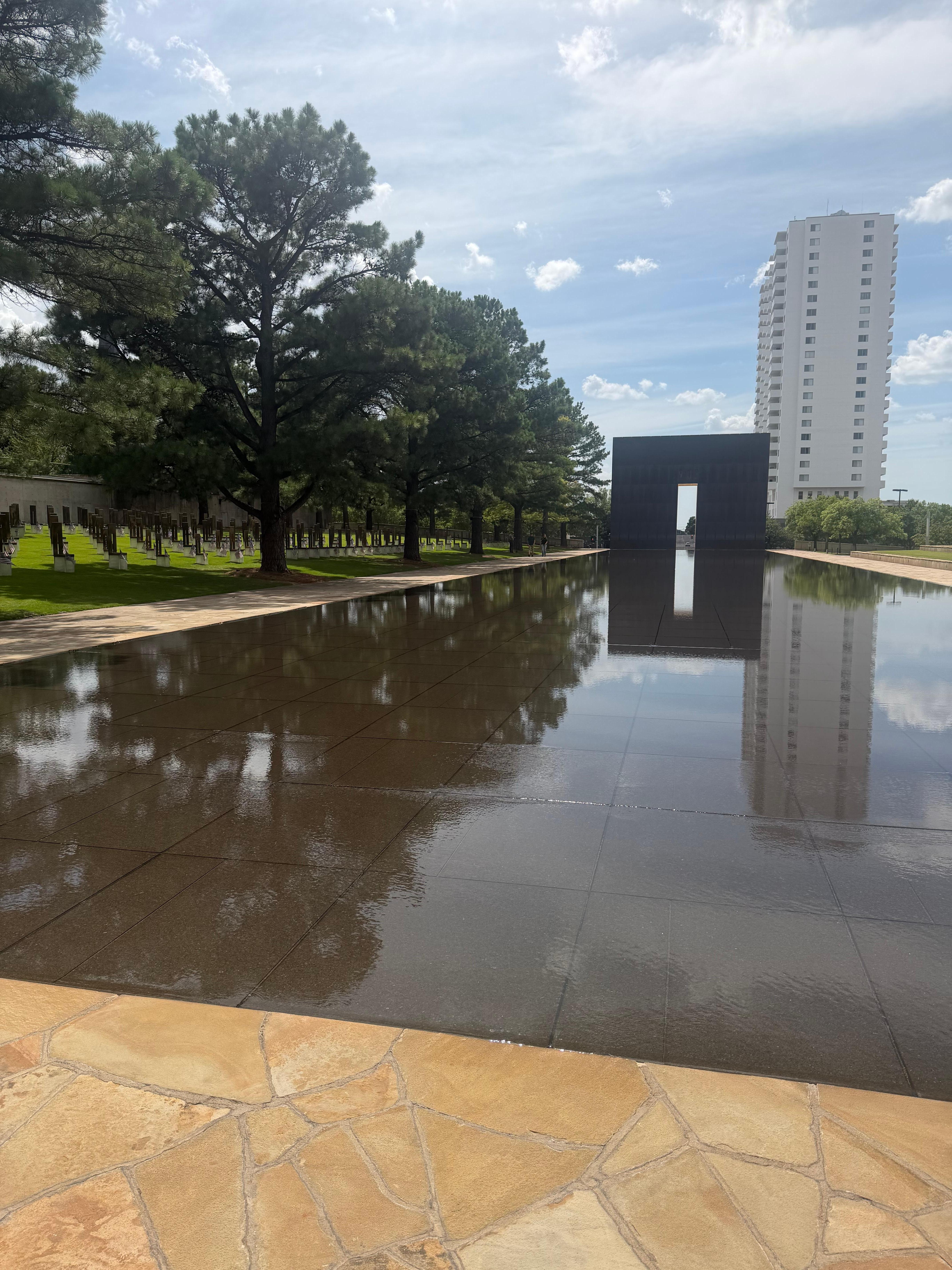 Oklahoma bombing memorial grounds a less than 5 minute walk somber but excellent memorial