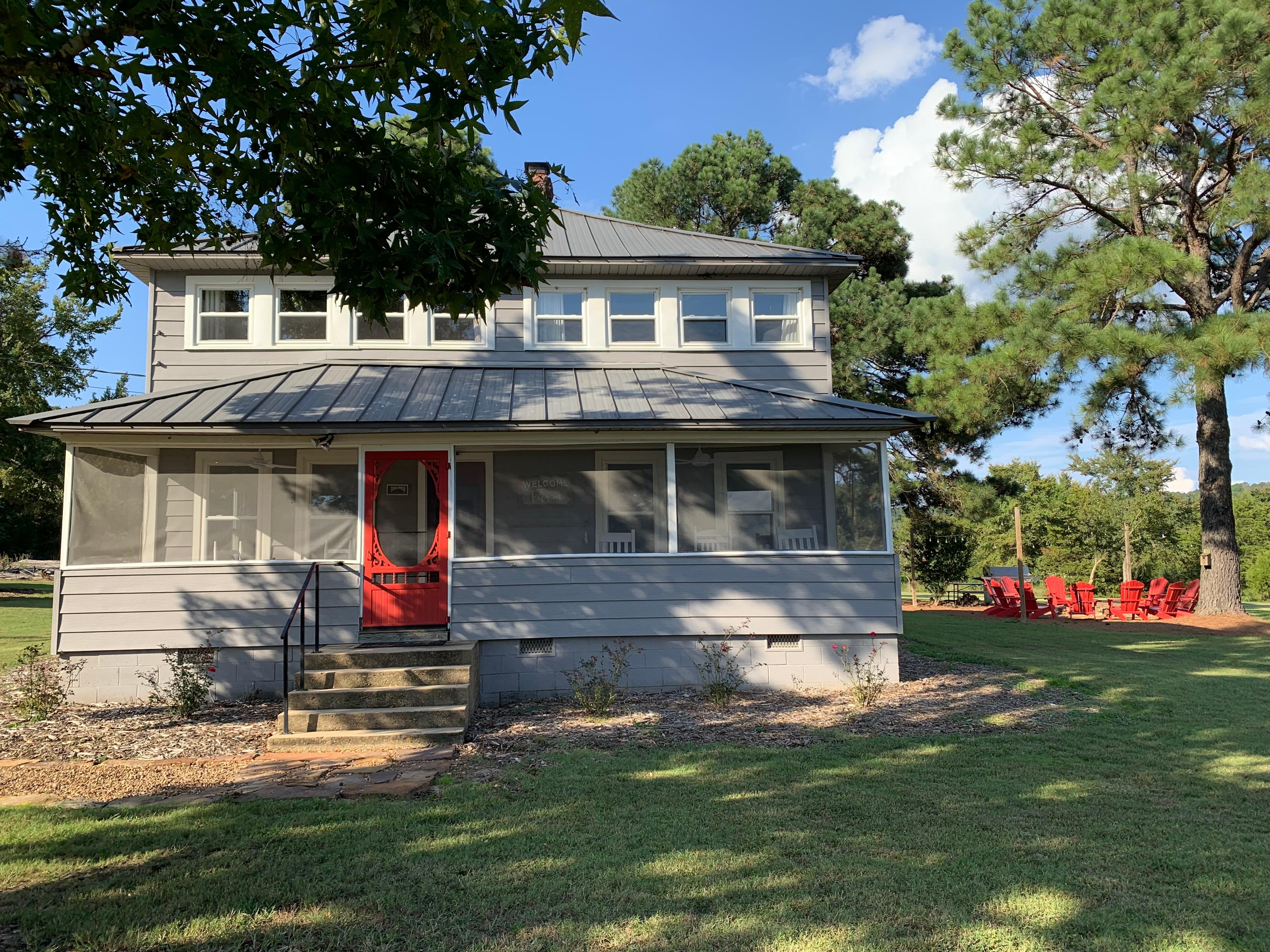 Front porch with rocking chairs