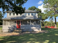 Front porch with rocking chairs