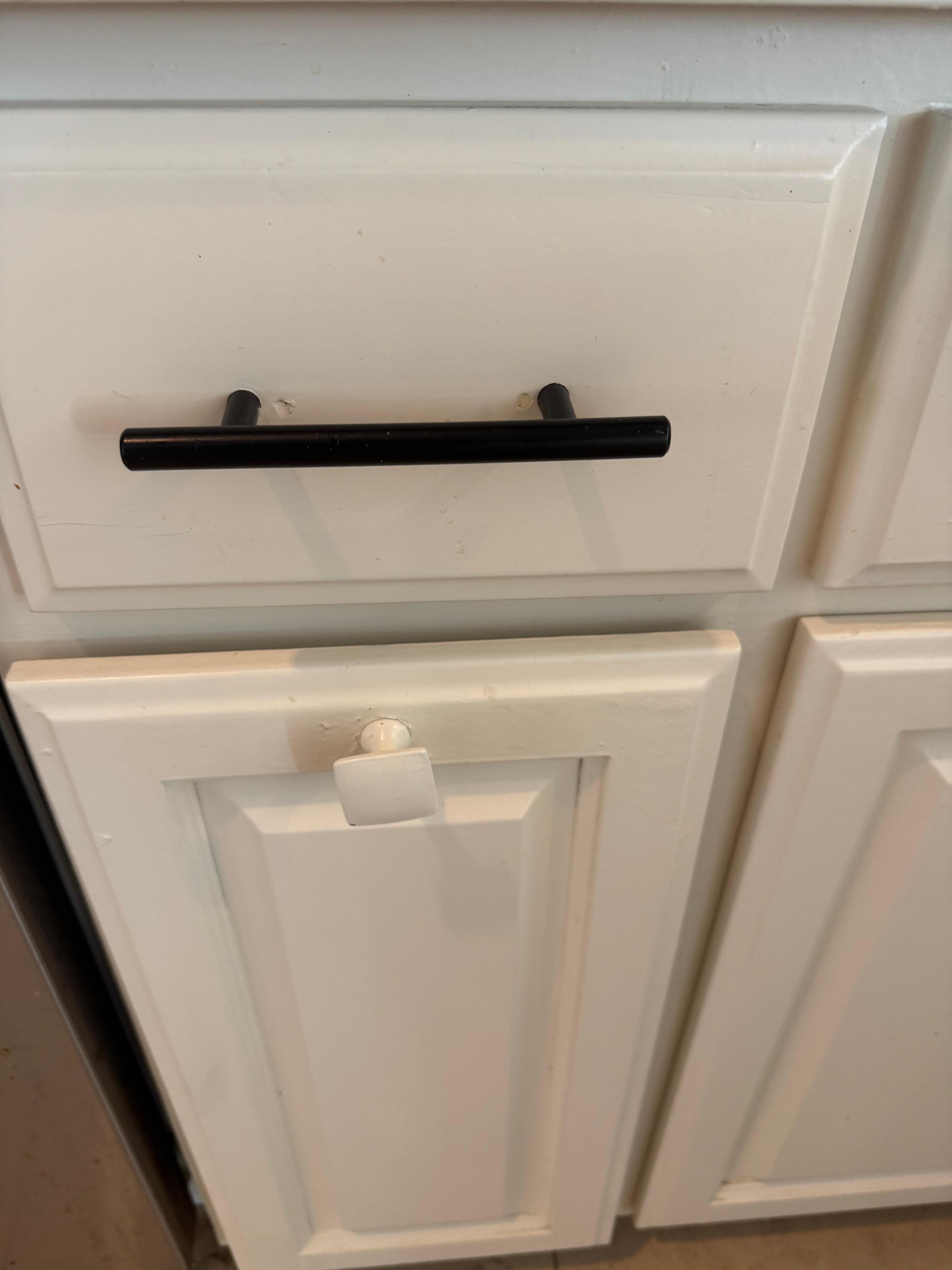 Mismatched cabinet handles 