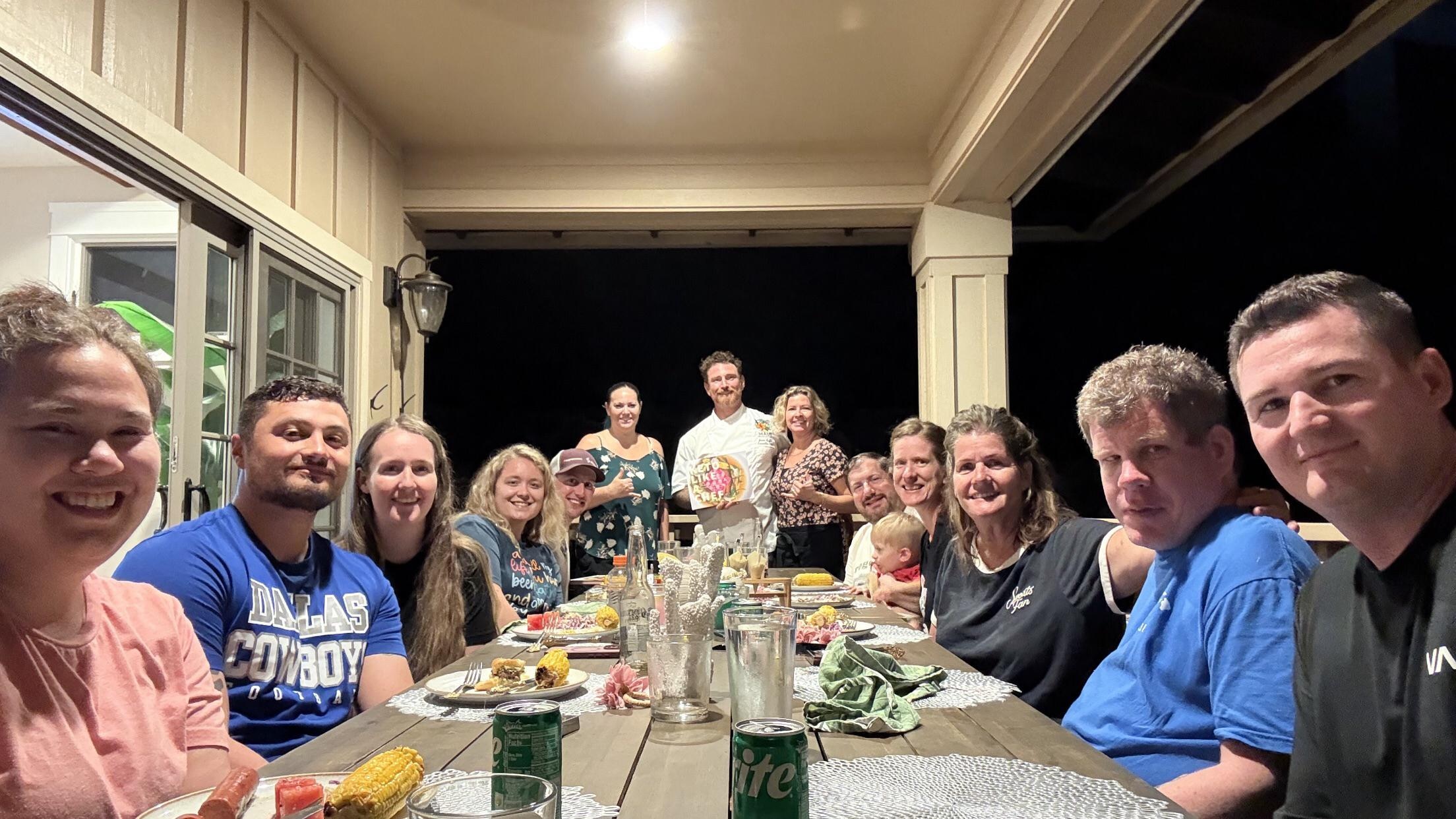 Nightly dinner in the Lanai. 