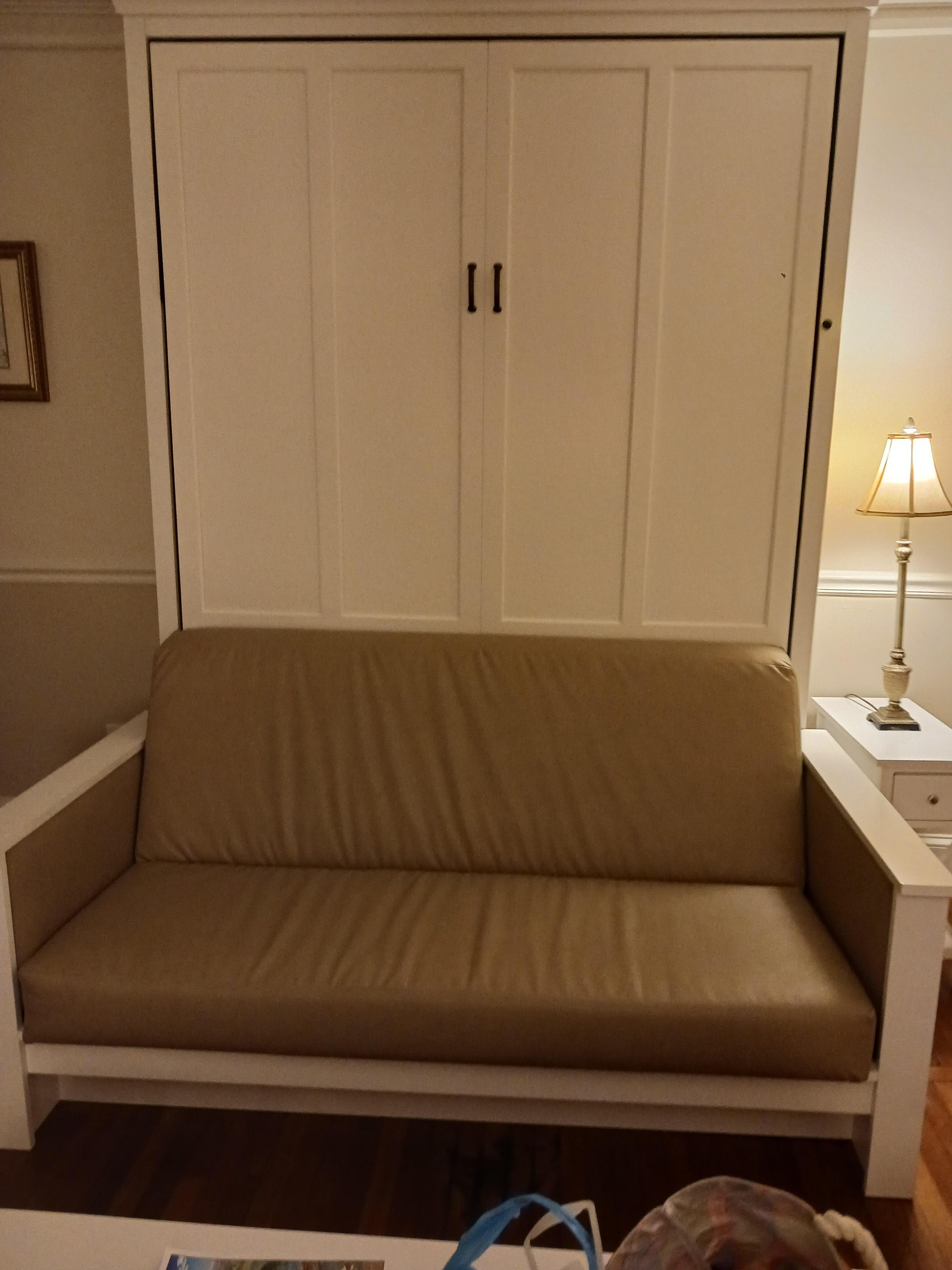 Bed put up became a couch. Solid wood furniture