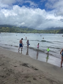 Hanalei Beach was perfect for the kiddos! So calm in the summer months!