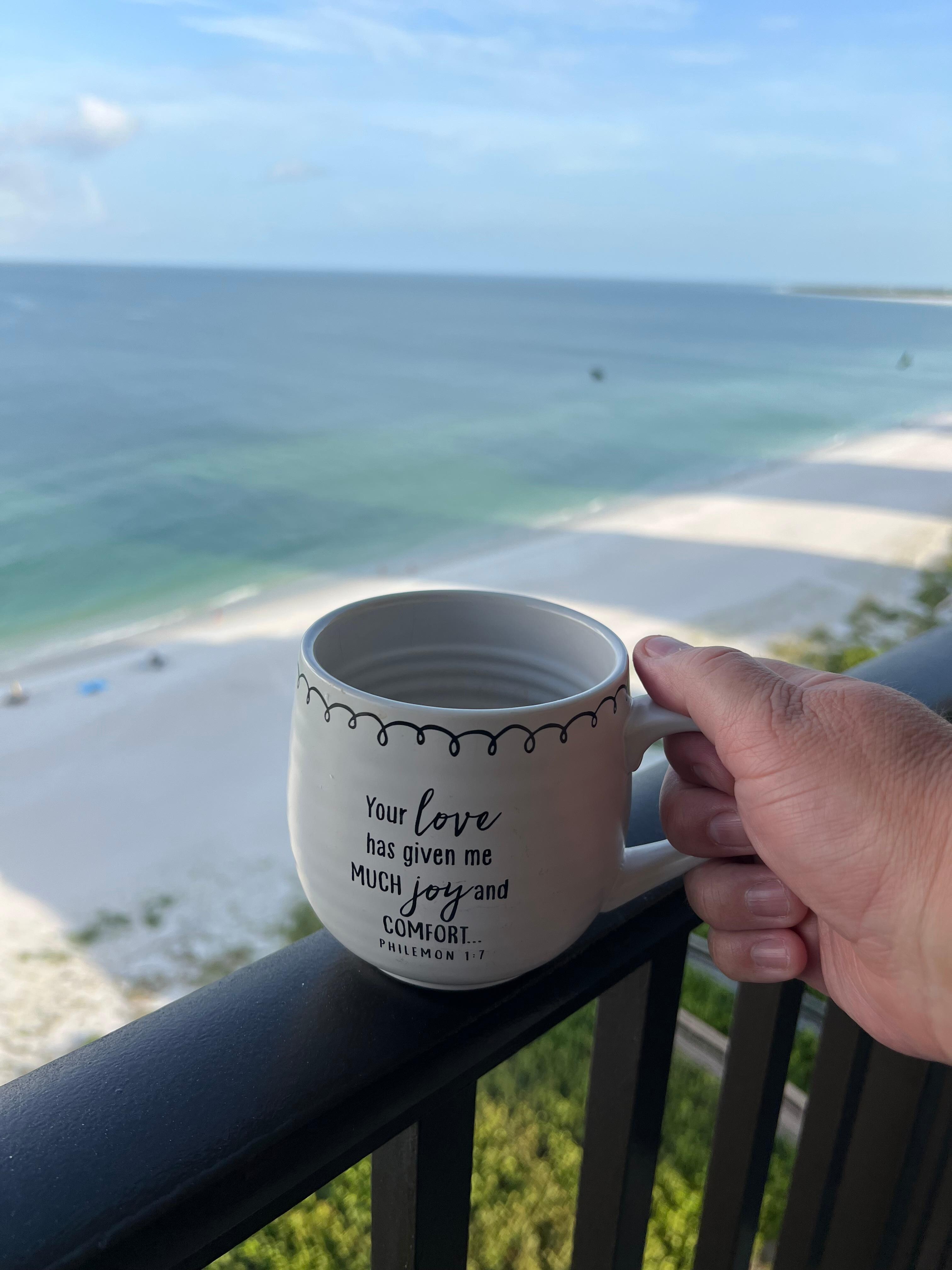 Having my morning coffee