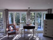 Private, serene view into the wooded area out back.