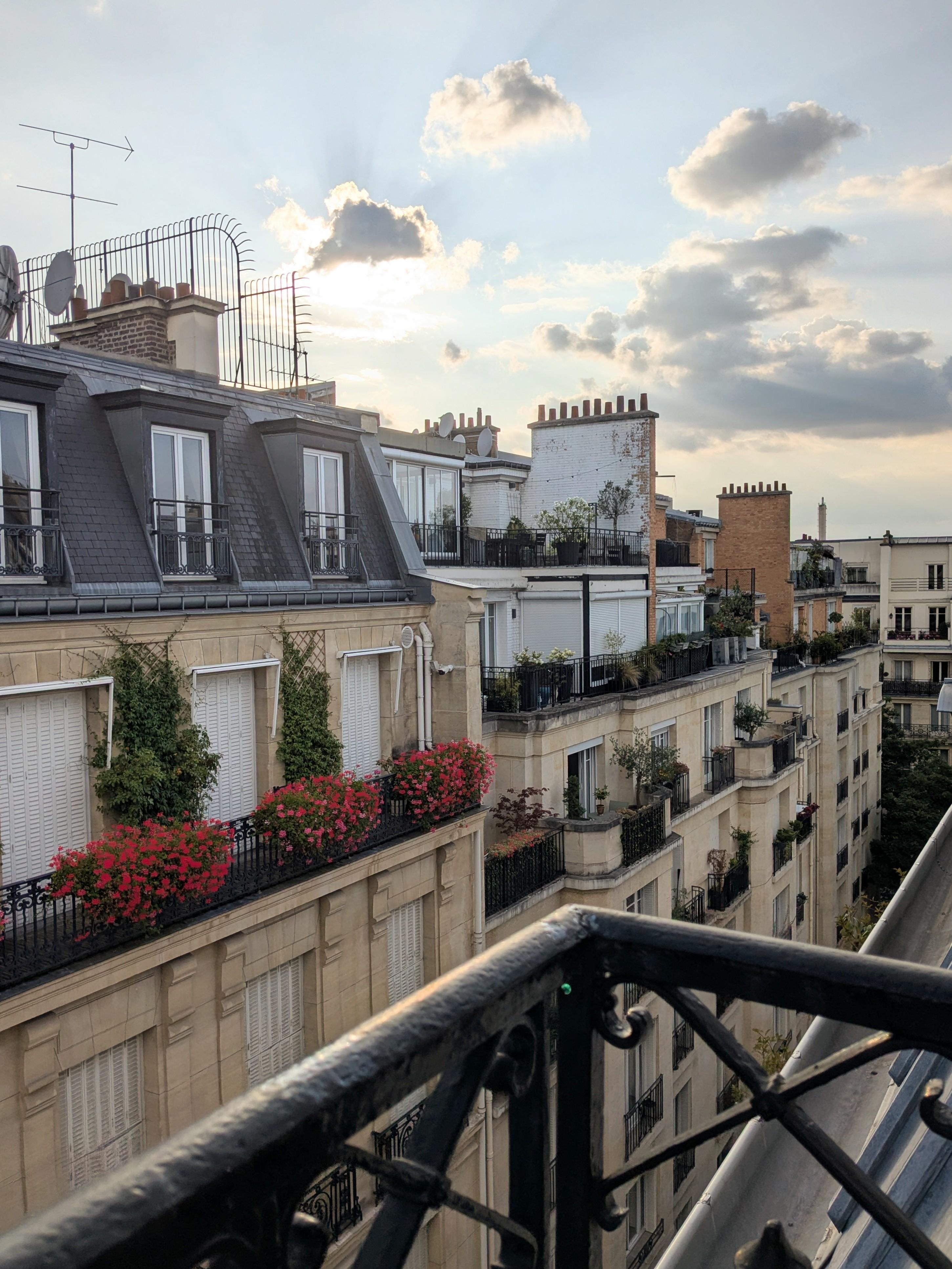 View from one of the room's balconies.