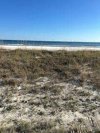 From the first floor balcony.