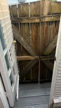 You step out your door and you got 24 inches to old rickety wooden gate