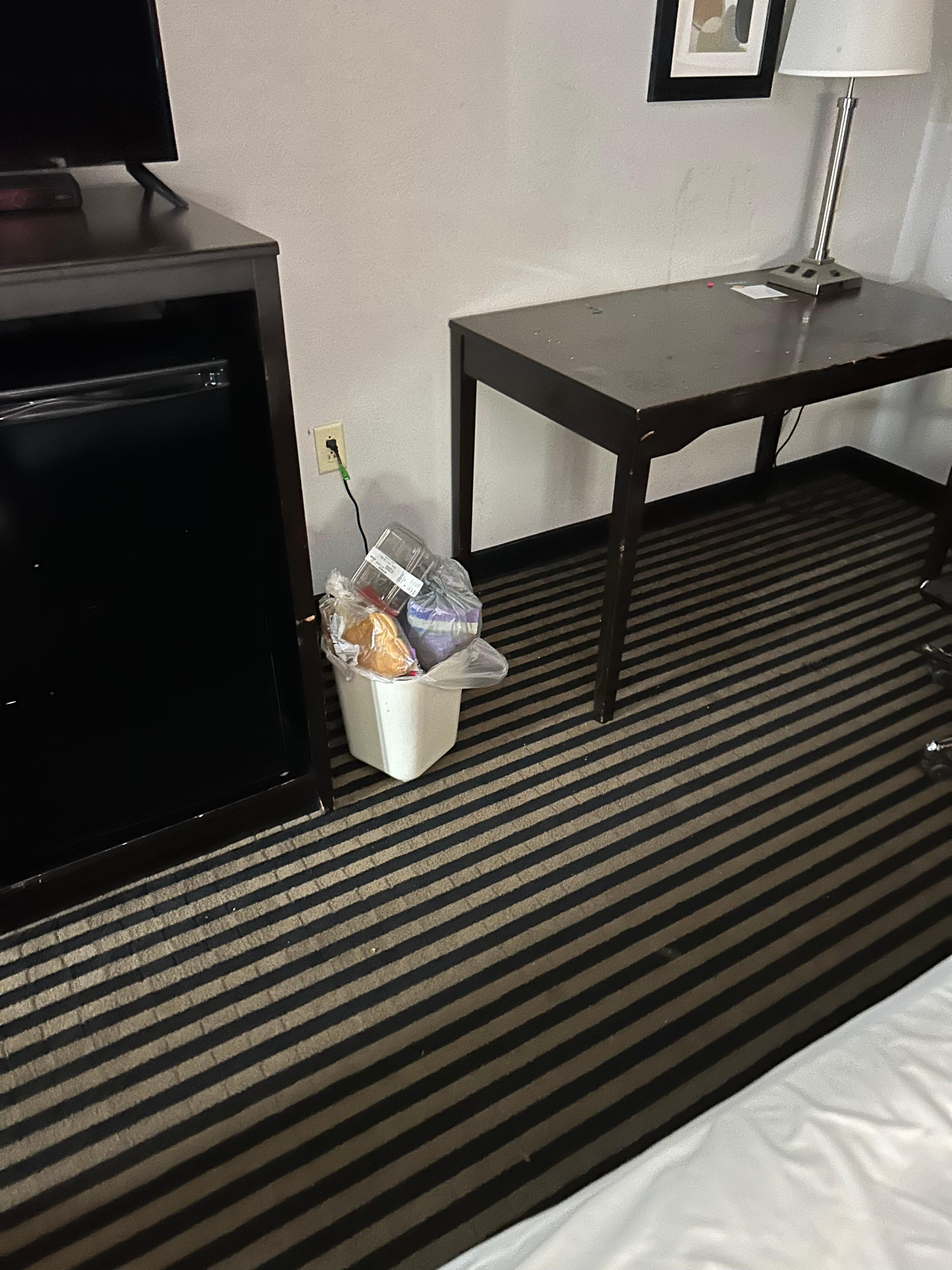 Trash left in room