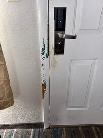 Hotel room door frame
