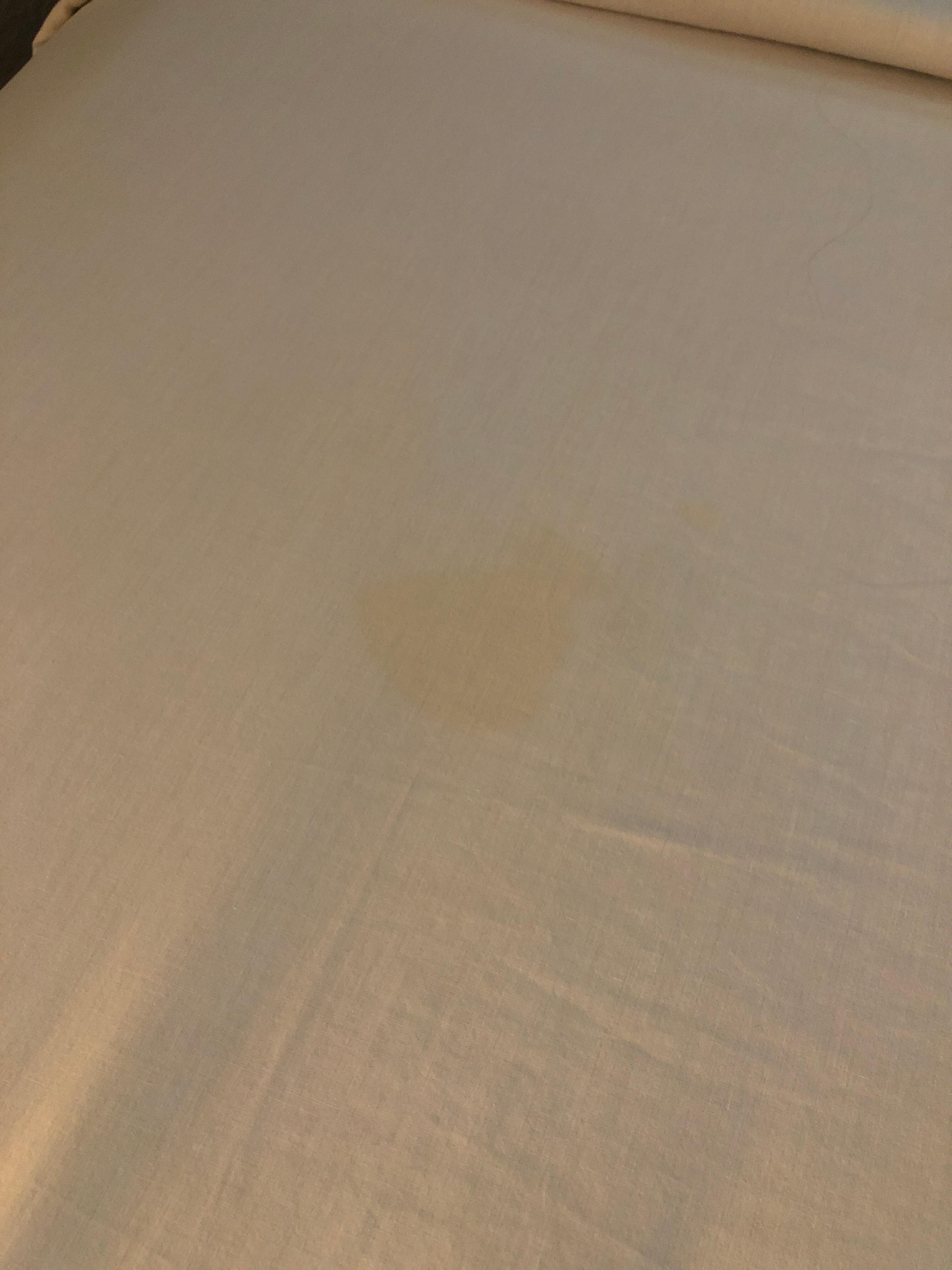 Clearly visibly stained. Should not have used until it was properly cleaned. 
