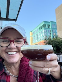 Enjoying fall weather in downtown Asheville.