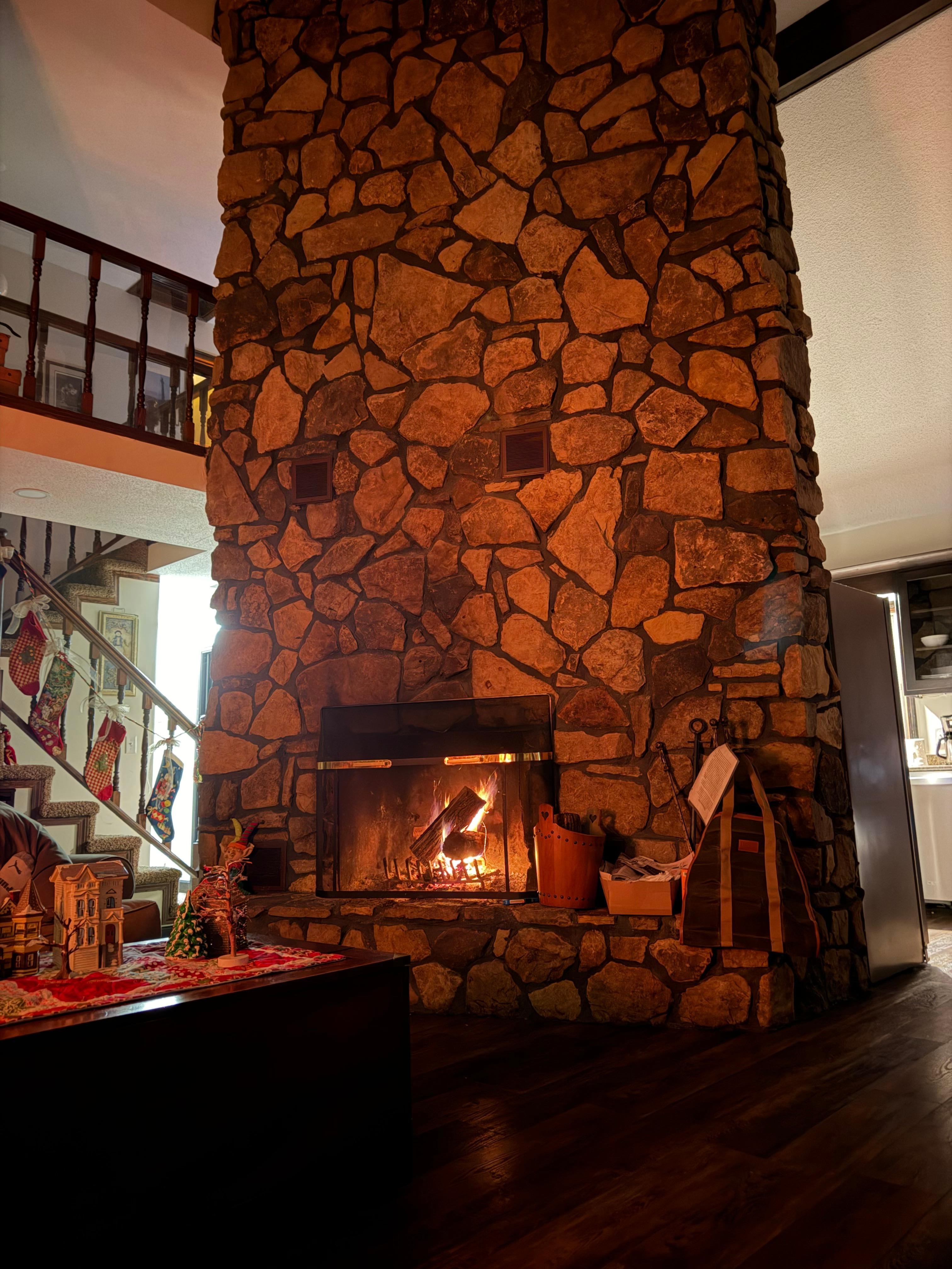 We really enjoyed the fireplace