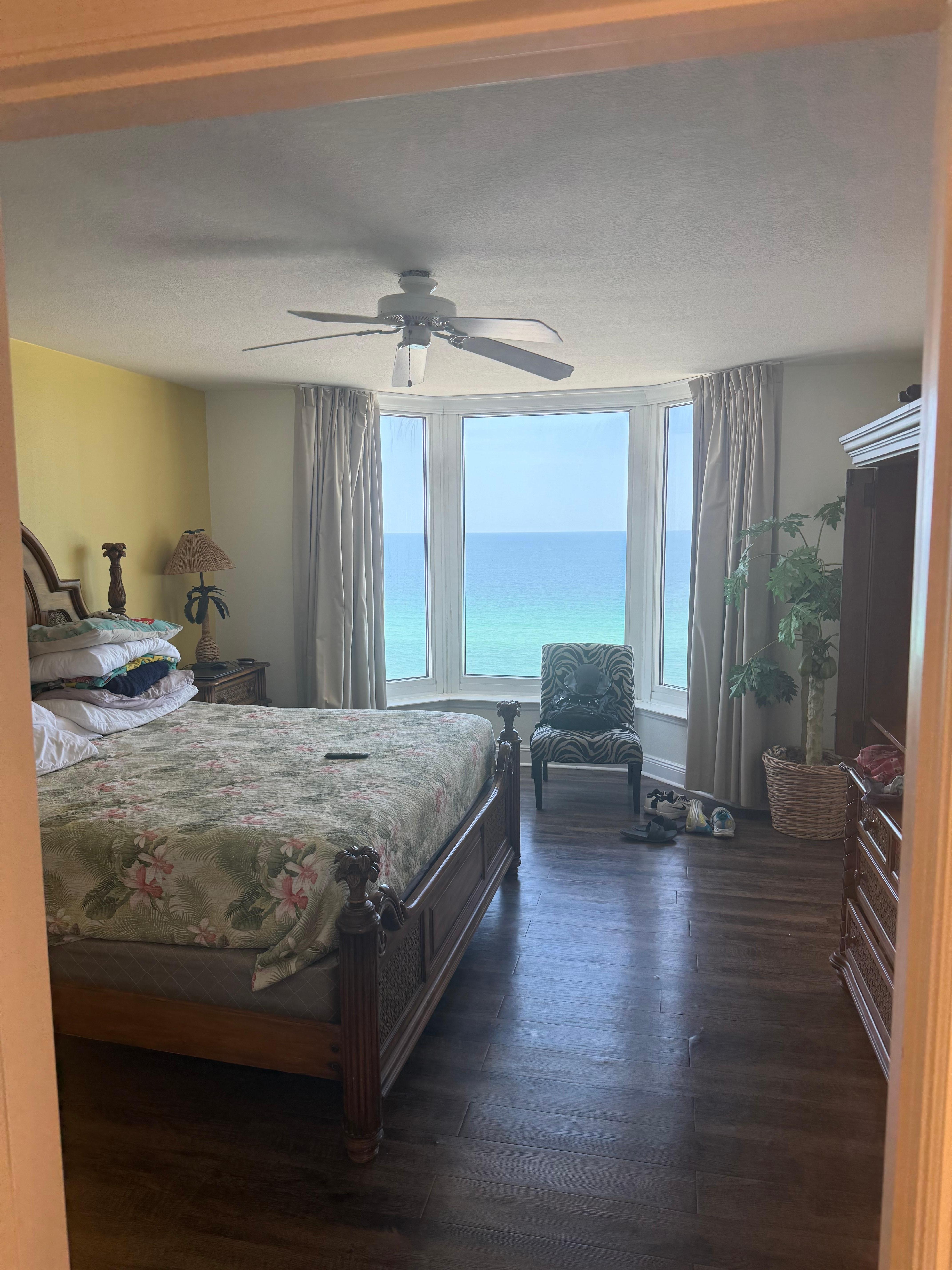 Beautiful view from the master bedroom, master bath and walk in closet are huge. 