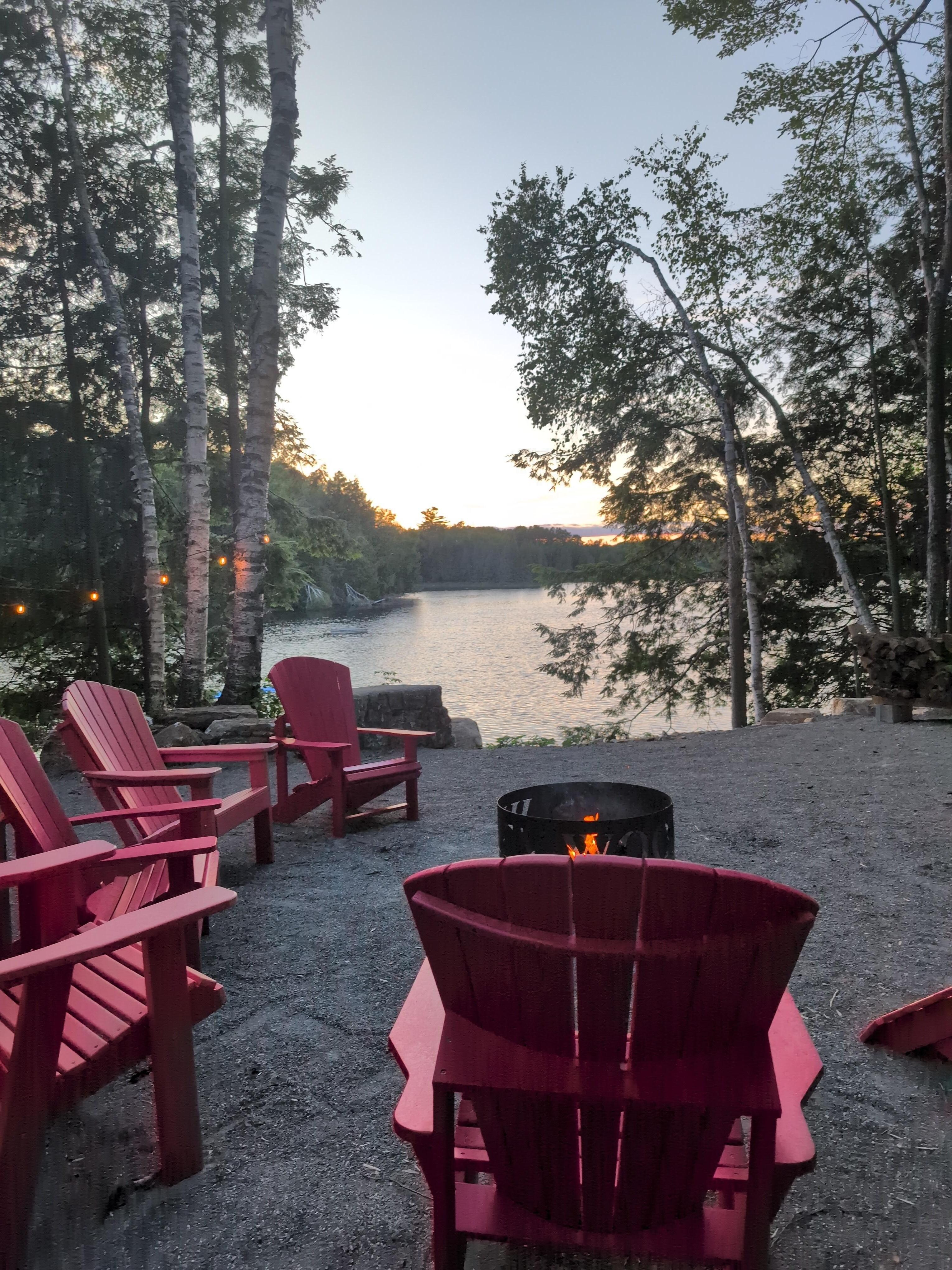 Beautiful fire pit and view