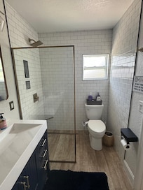 The shower toilet combo in the master. Wake up to pee at night and everywhere is wet if you showered in there.