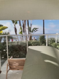 Public walkway in front of our balcony so people could see into our room