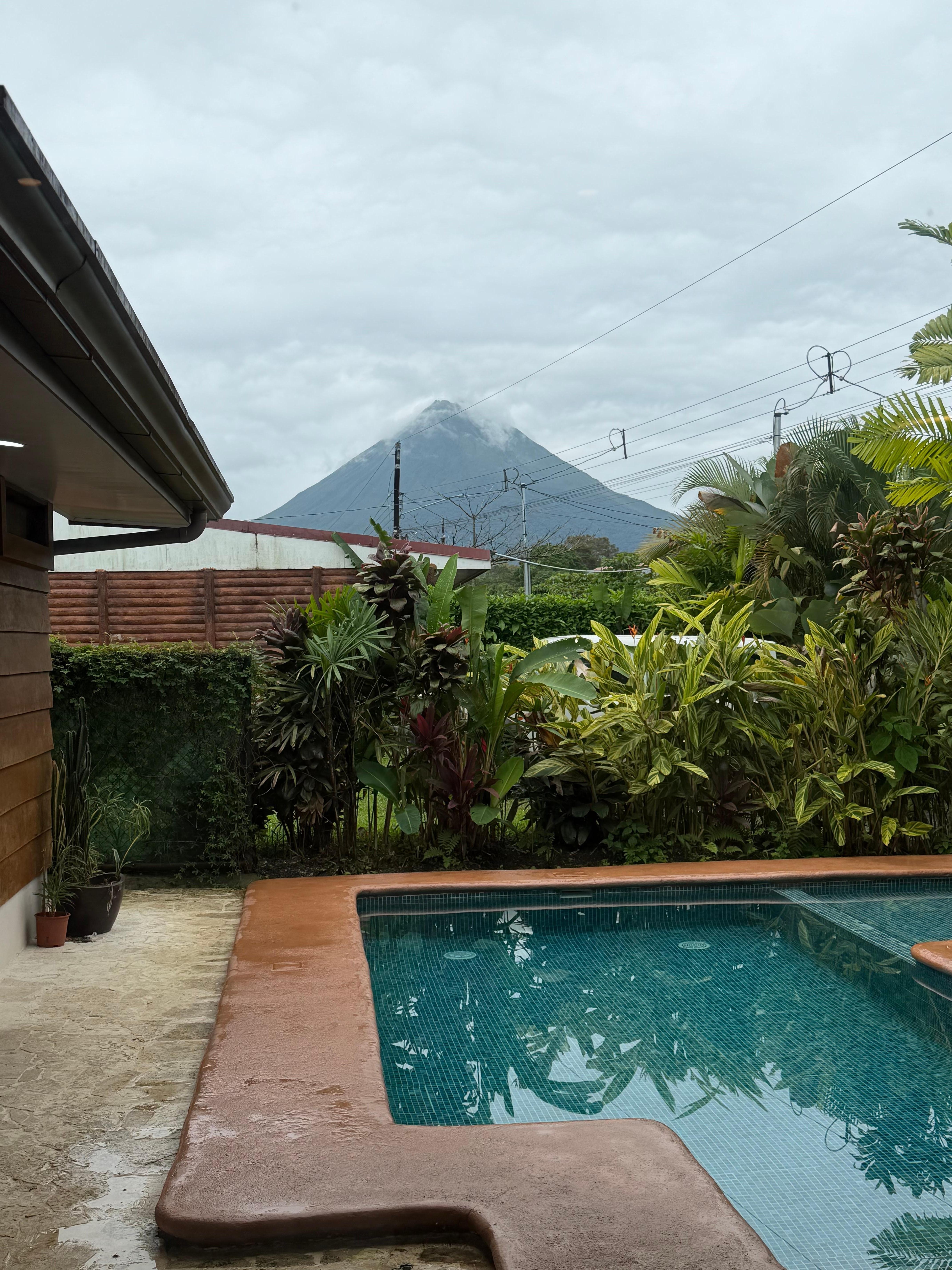 Great view of Arenal from the pool