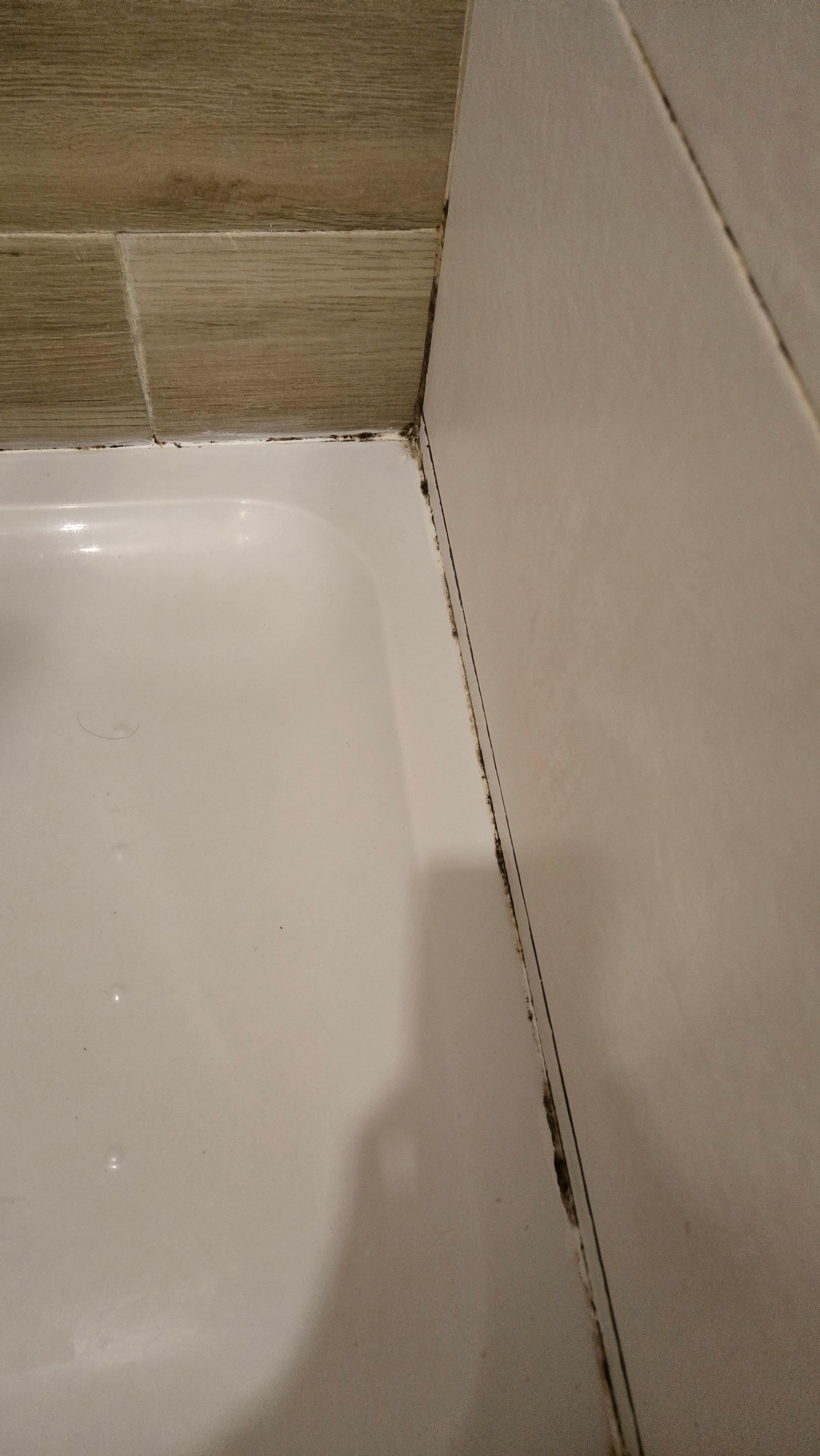 Dirty stains around shower