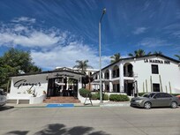 View of hotel from the street.