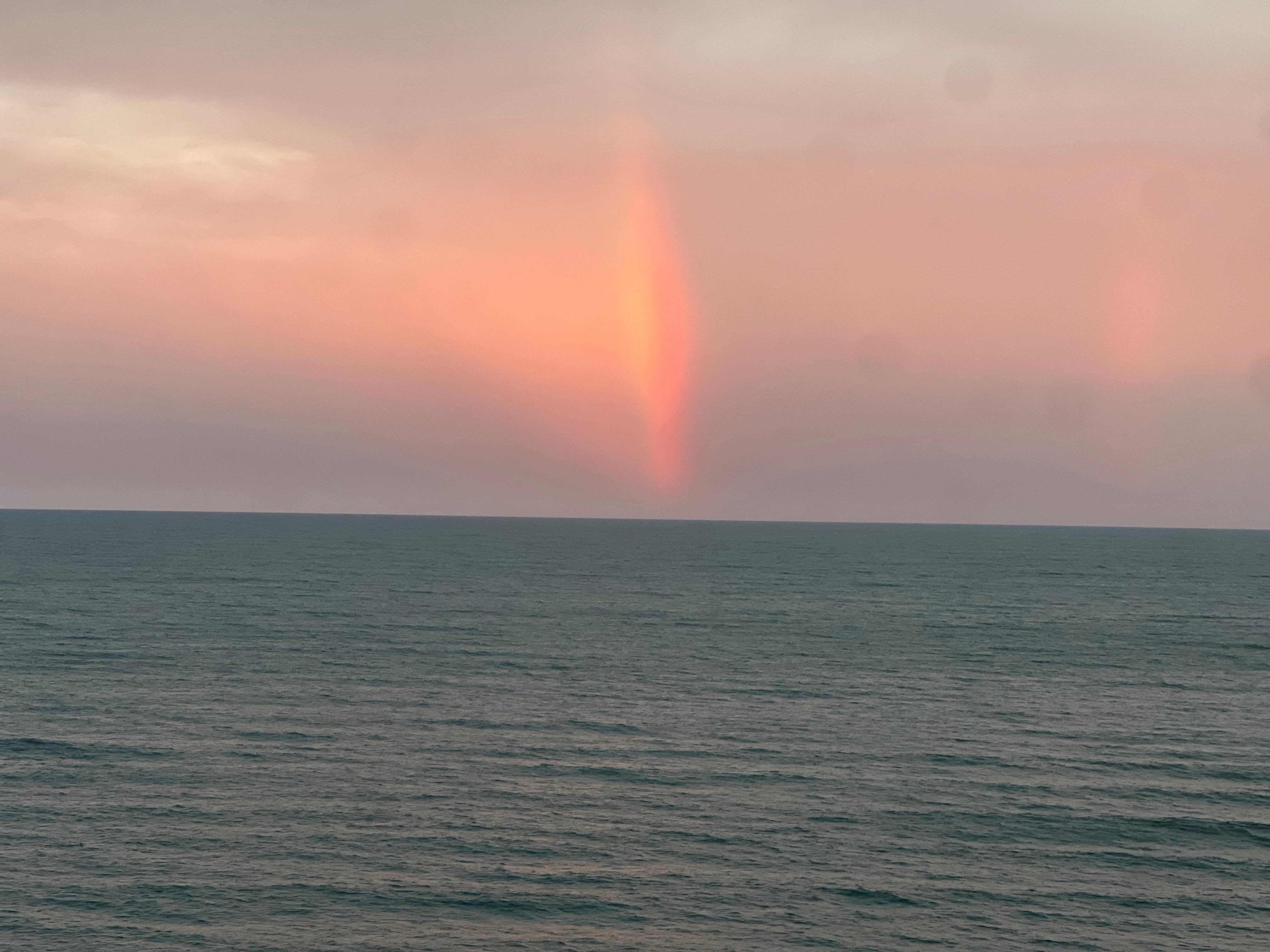 Beautiful, unique rainbow after a storm