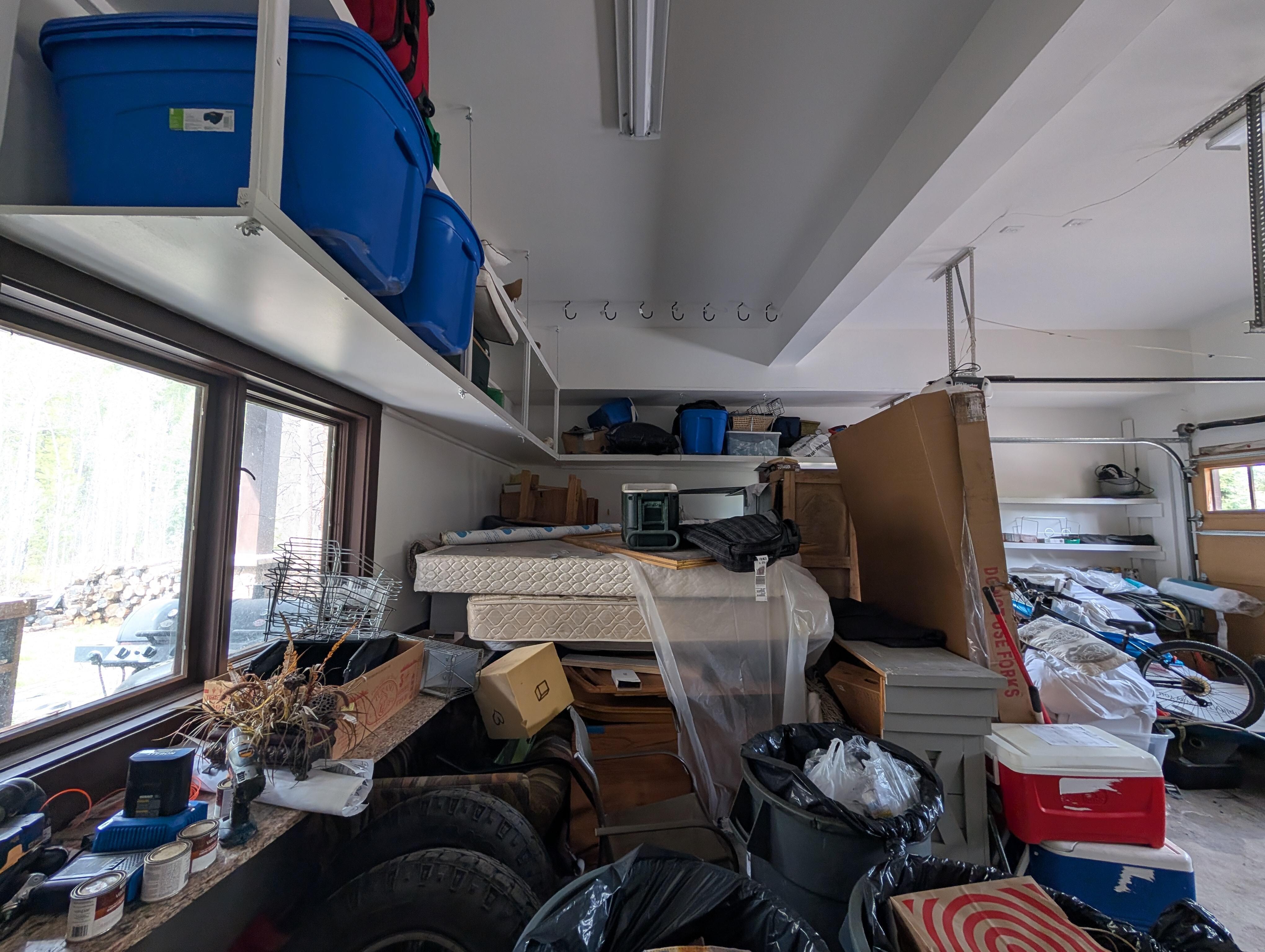 Garage full of junk, couldn't park a car