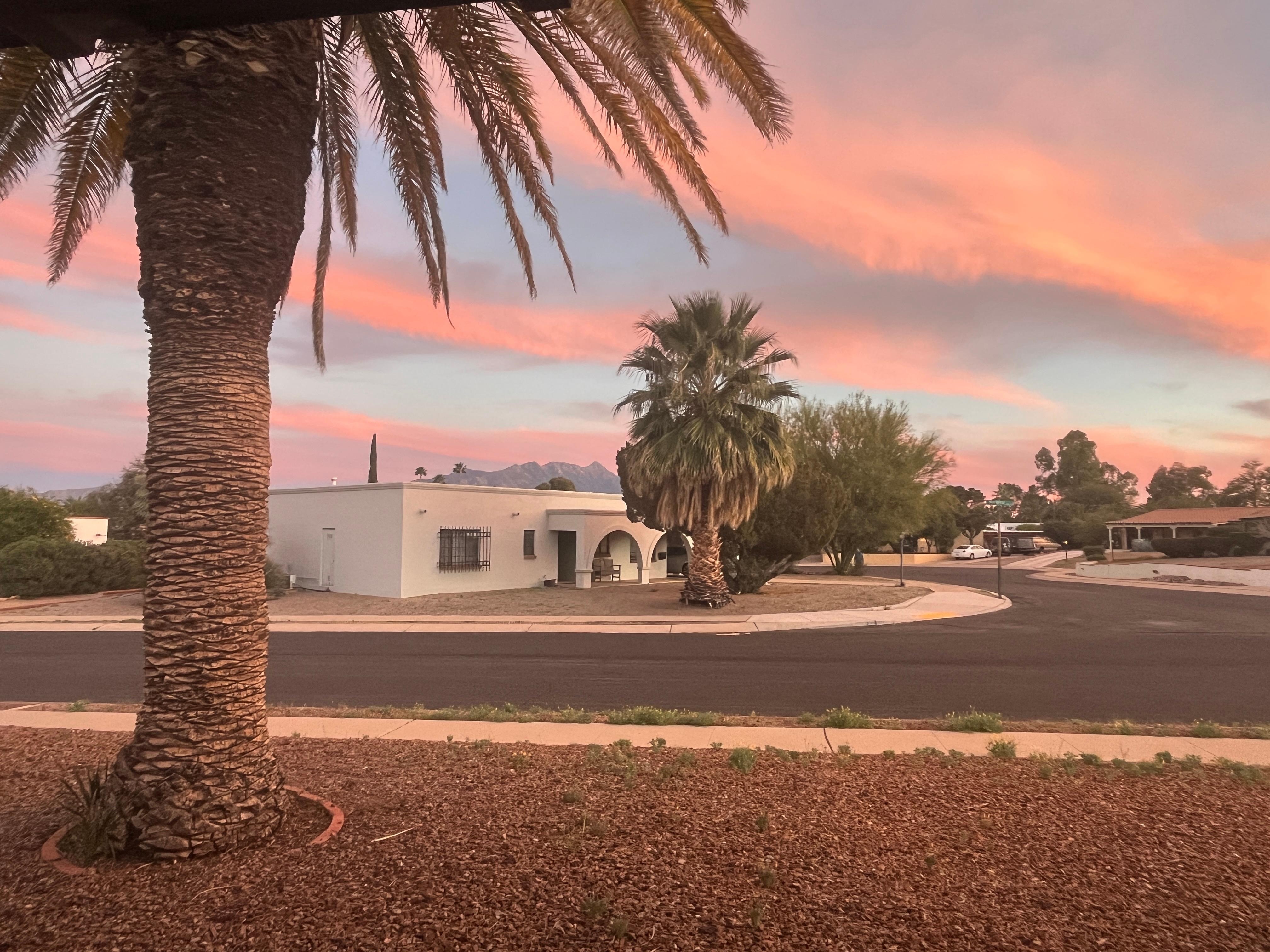 Sunset view from the front yard.