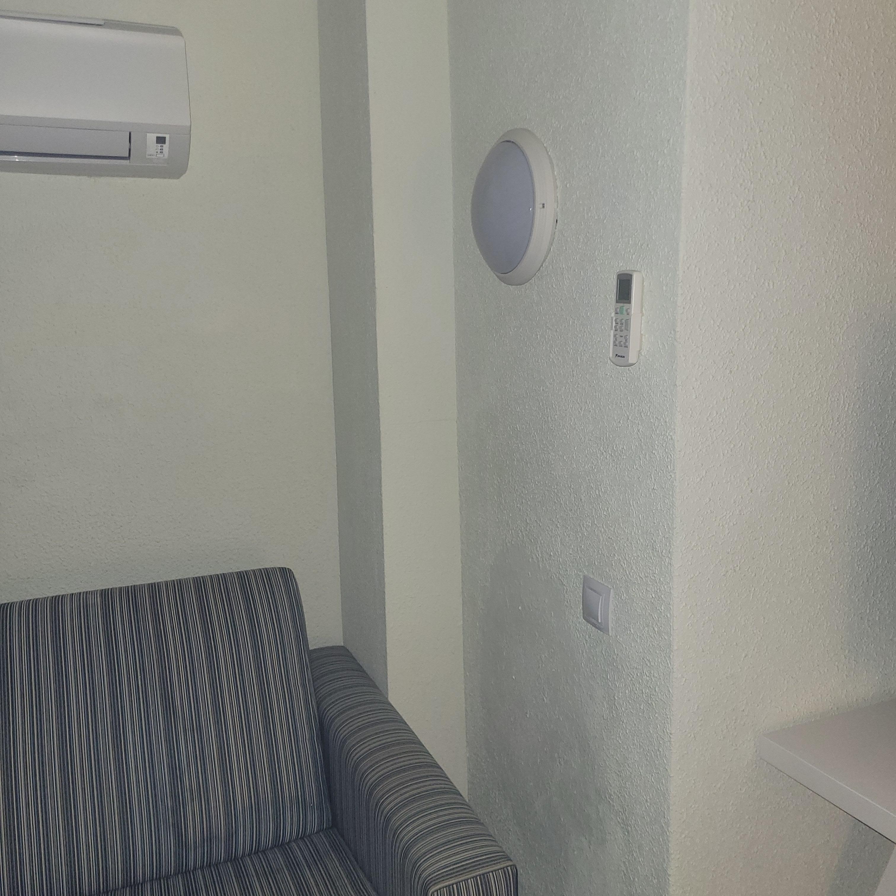 Outdoor balcony light on the inside