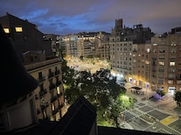 Rooftop at night.