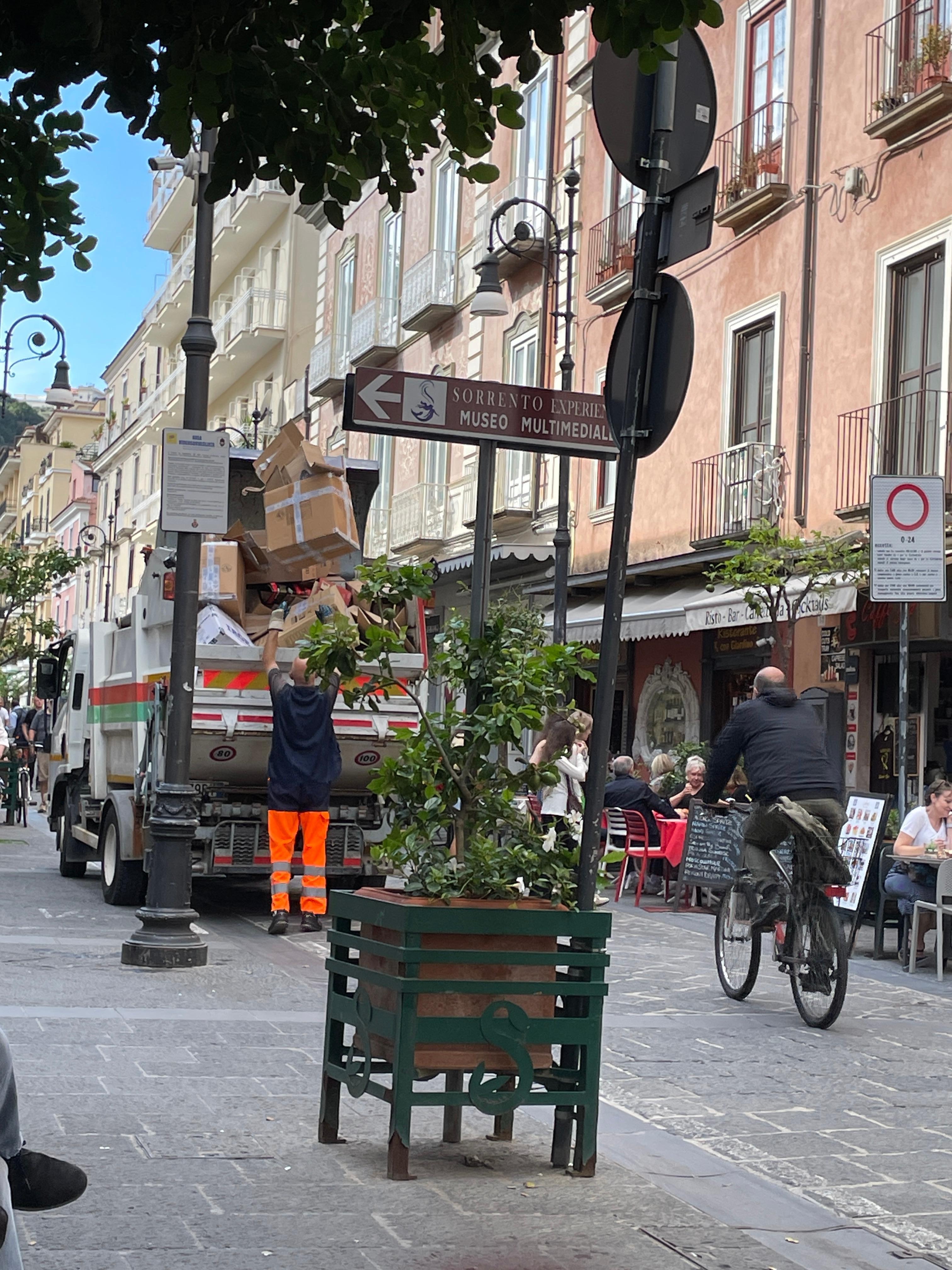Walk up street to main walkway with shops and restaurants 