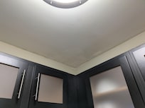 Water damage in kitchen area
