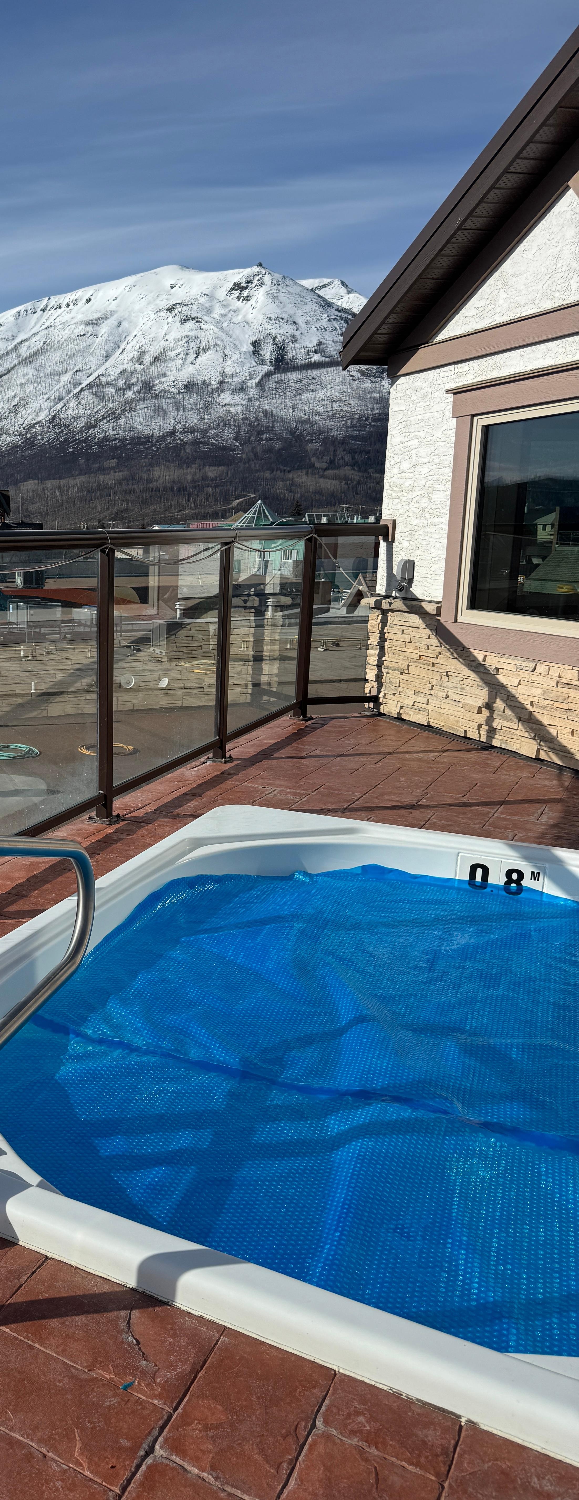 One of the 2 hot tubs and their view
