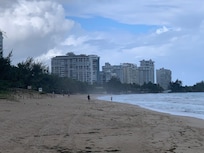 The beach area within five minutes of the unit