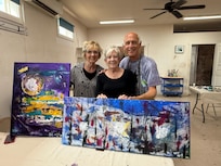 Taking a painting class at Blusail Gallery