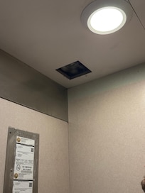 Elevator falling apart. Sketchy as heck for the ride.