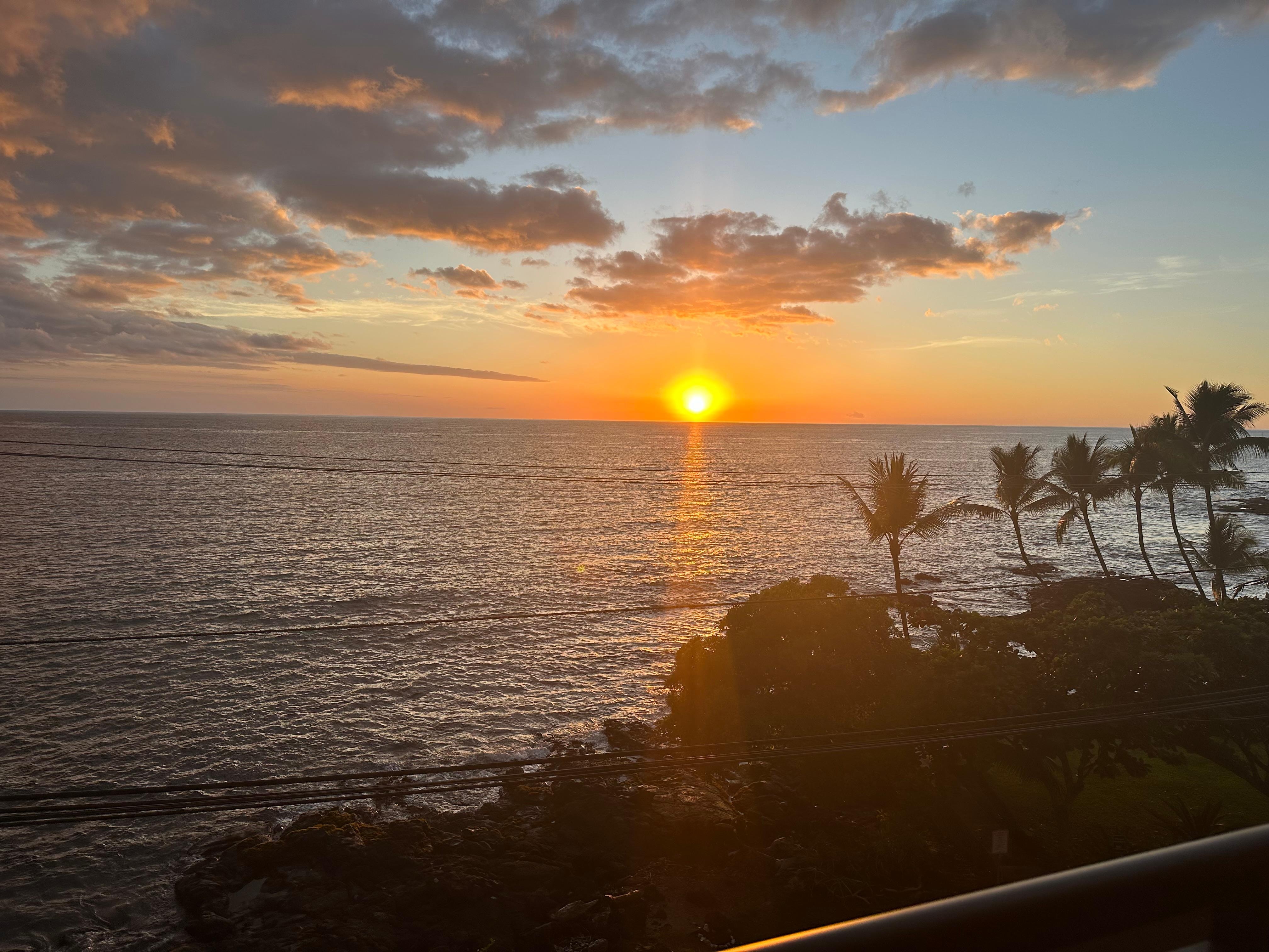 View of the sunset from the lanai.