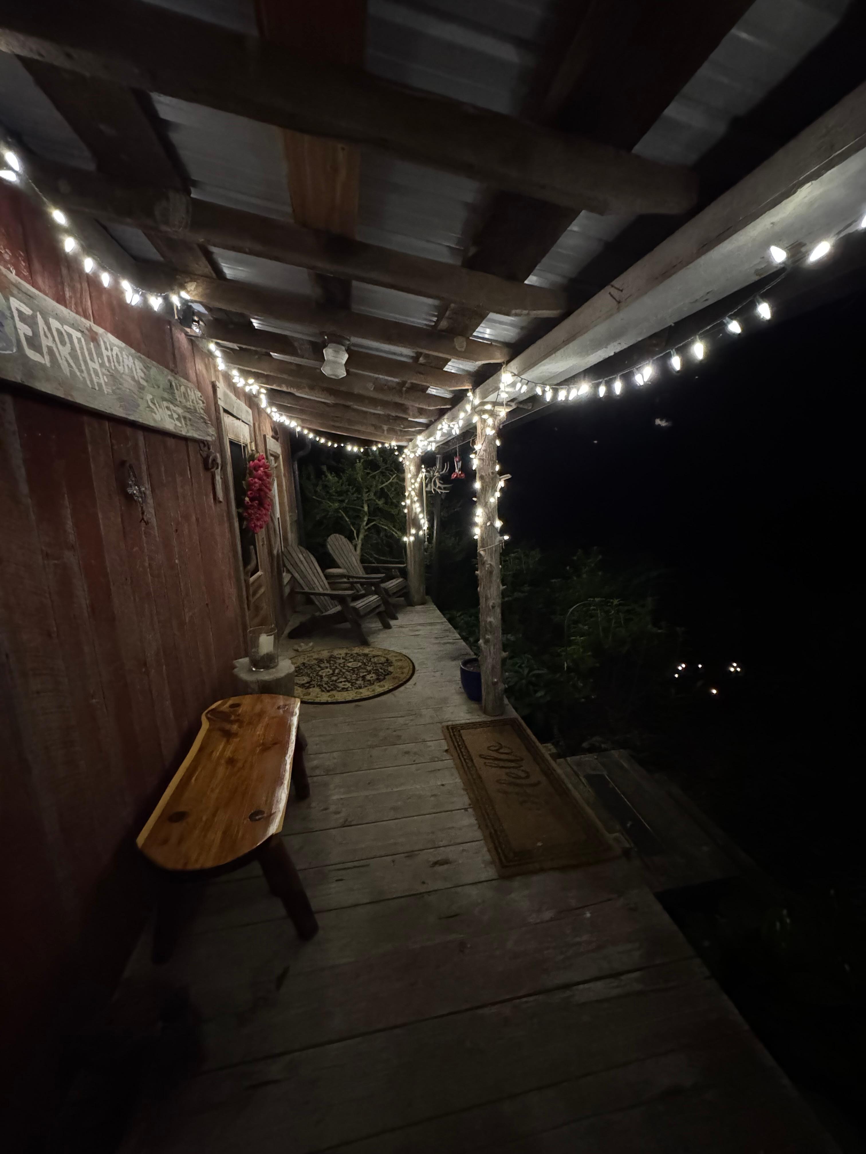 Front porch at night