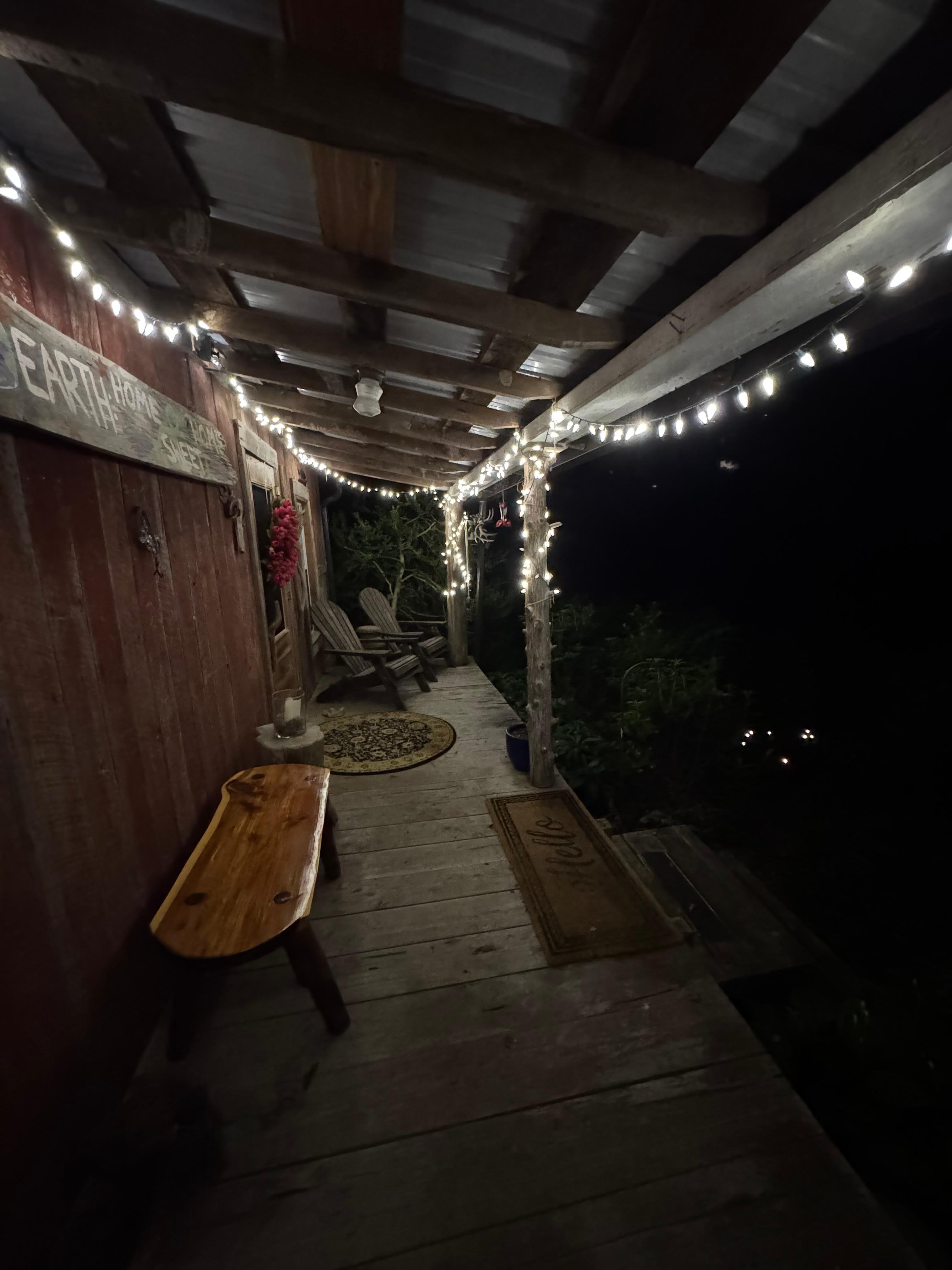 Front porch at night