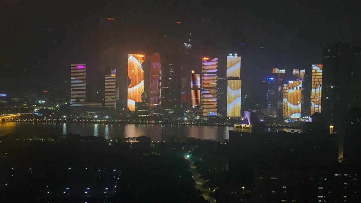Great night light views across the river