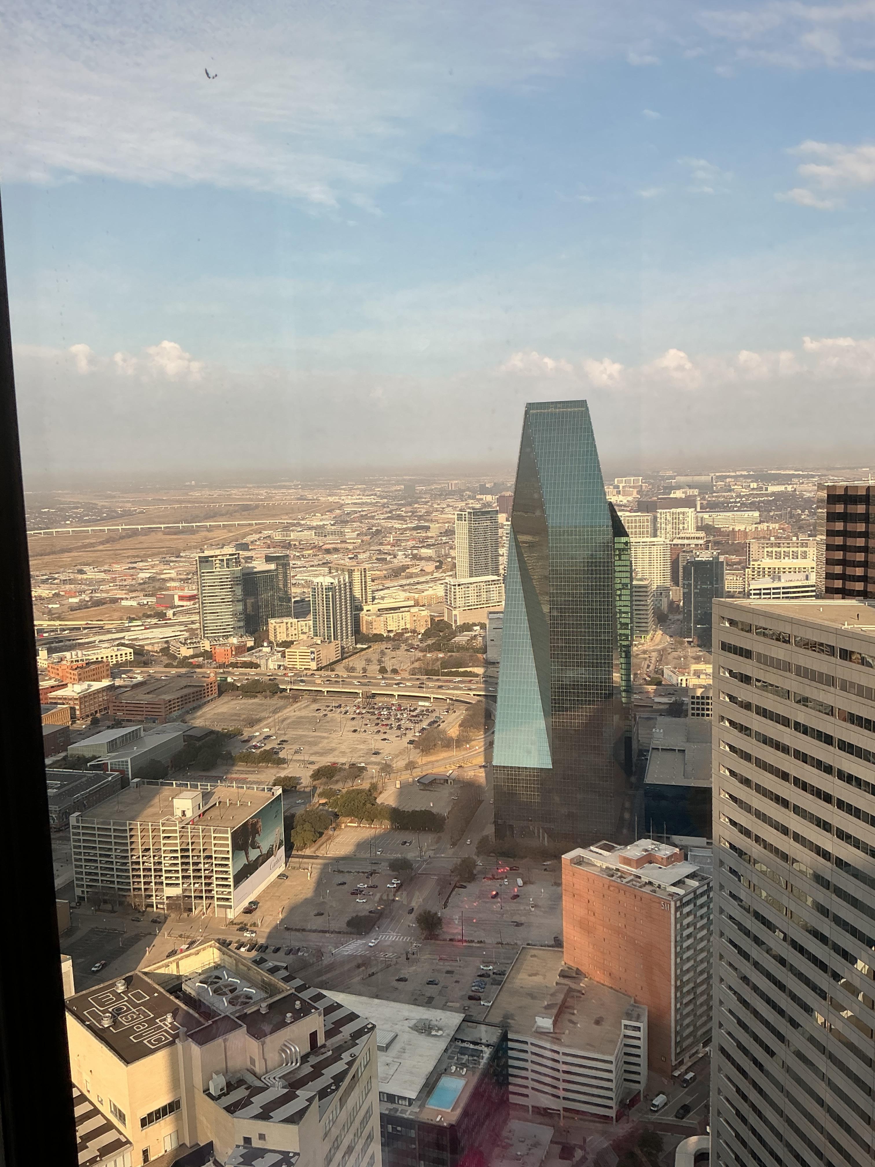 A view of downtown from a window