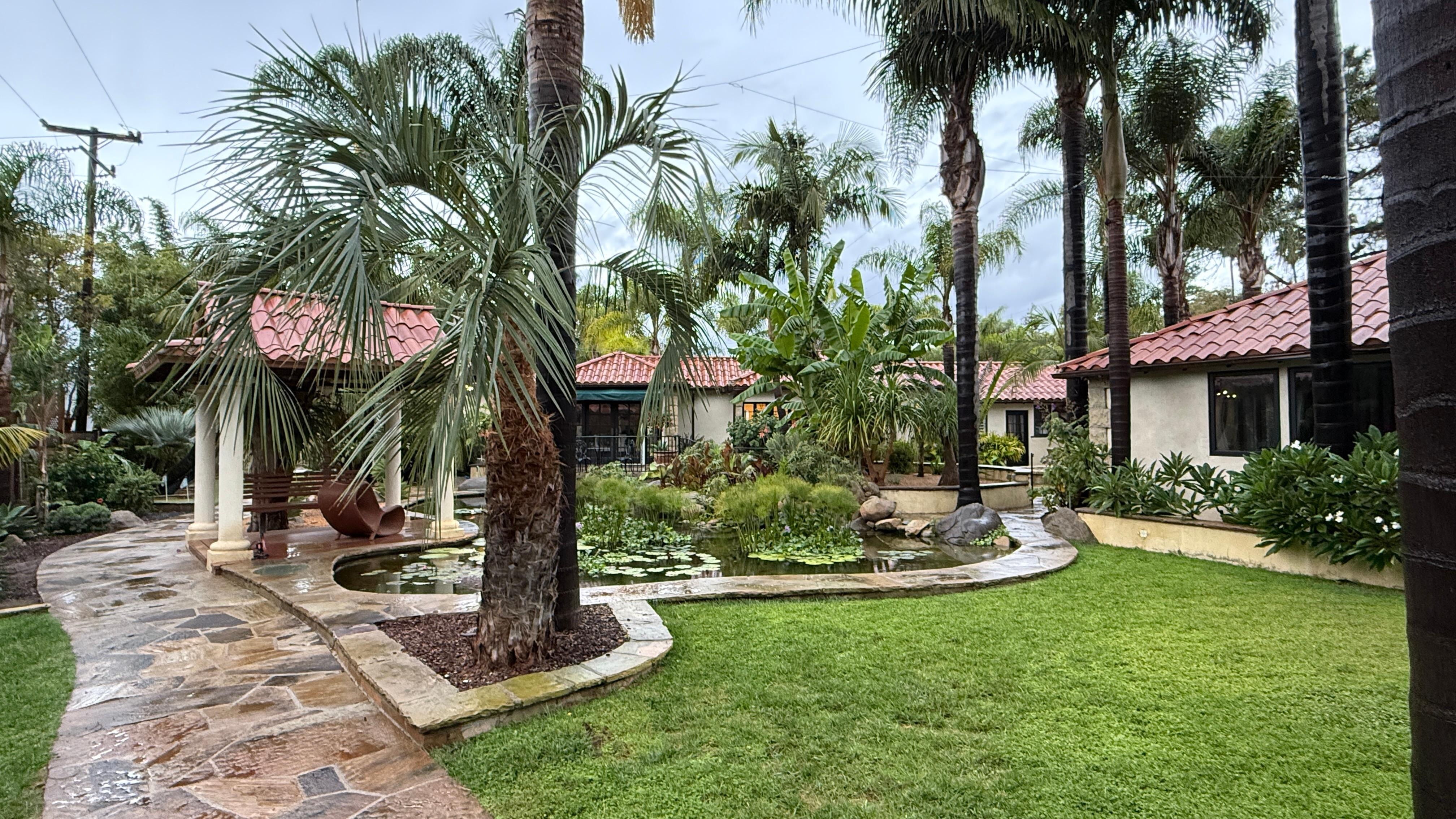 Front yard with Koi pond