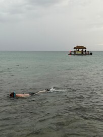 Party Boat floating by one evening.