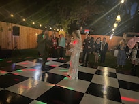We built a dance floor in the yard