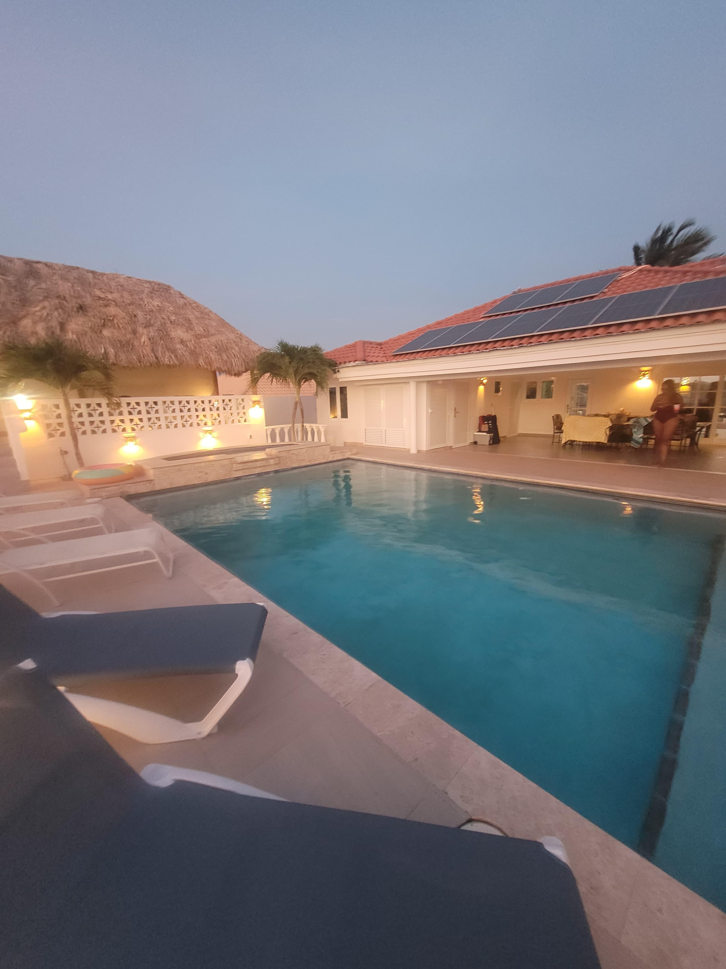 Evening around the pool